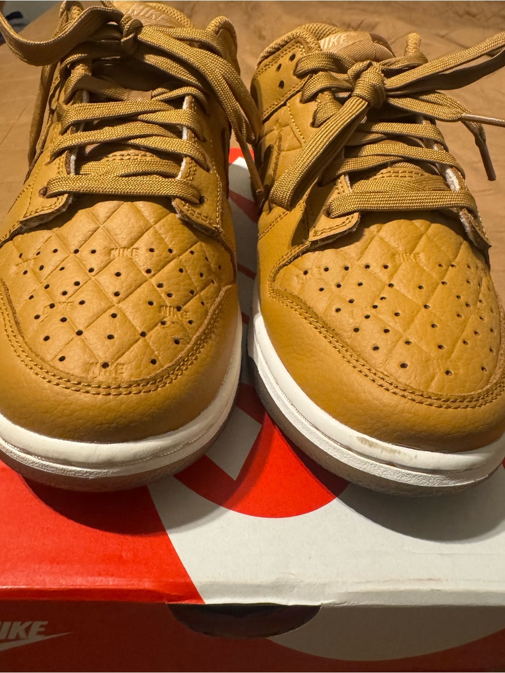 Nike Dunk Low-Top Sneakers in Wheat